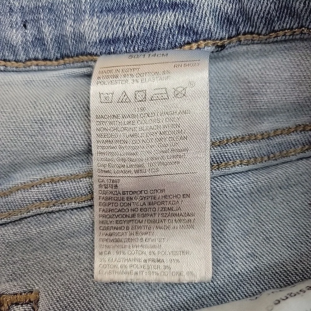 Banana Republic Premium Denim Women's Button Fly Straight Wide Leg Jeans Light W - Picture 4 of 13